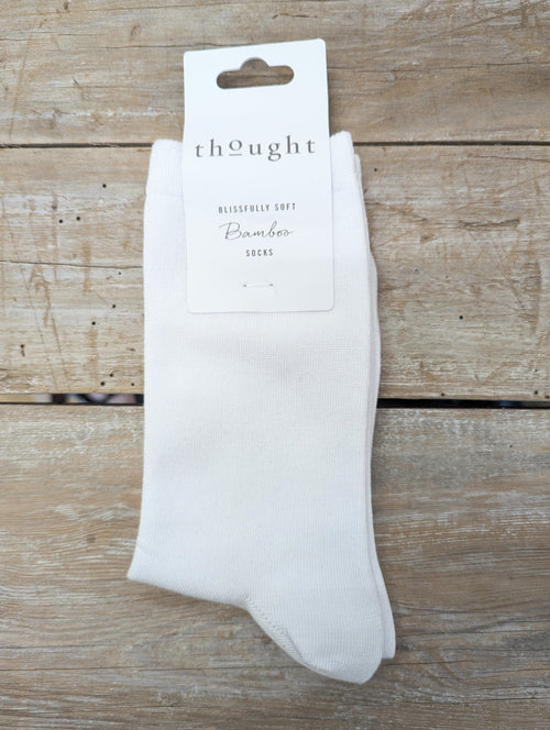 Thought Socks Women's Thought Bamboo White Socks UK 4-7