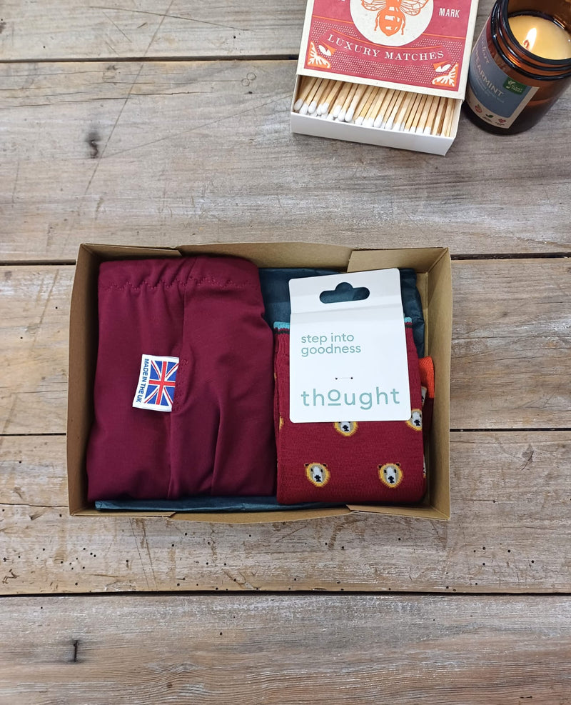 Giftbox Men's Bamboo Boxer & Socks