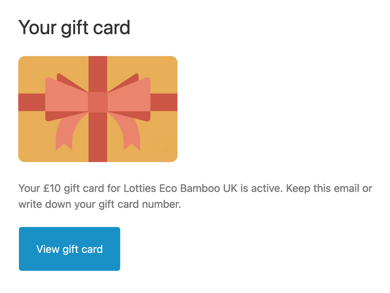 Lotties Eco Bamboo UK Gift Cards Lotties Eco Gift Card Voucher (Emailed to you)