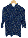 Lotties Eco Baptism & Communion Dresses Angels Navy Print 190gm Tailored Womens Bamboo Clergy SLEEVED Top