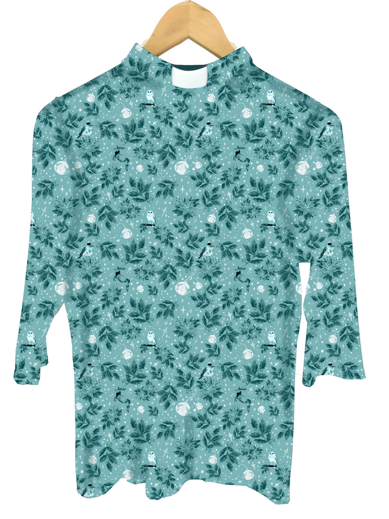 Lotties Eco Baptism & Communion Dresses Animal Ice Print 190gm Tailored Womens Bamboo Clergy SLEEVED Top