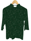 Lotties Eco Baptism & Communion Dresses Winter Green Print 190gm Tailored Womens Bamboo Clergy SLEEVED Top