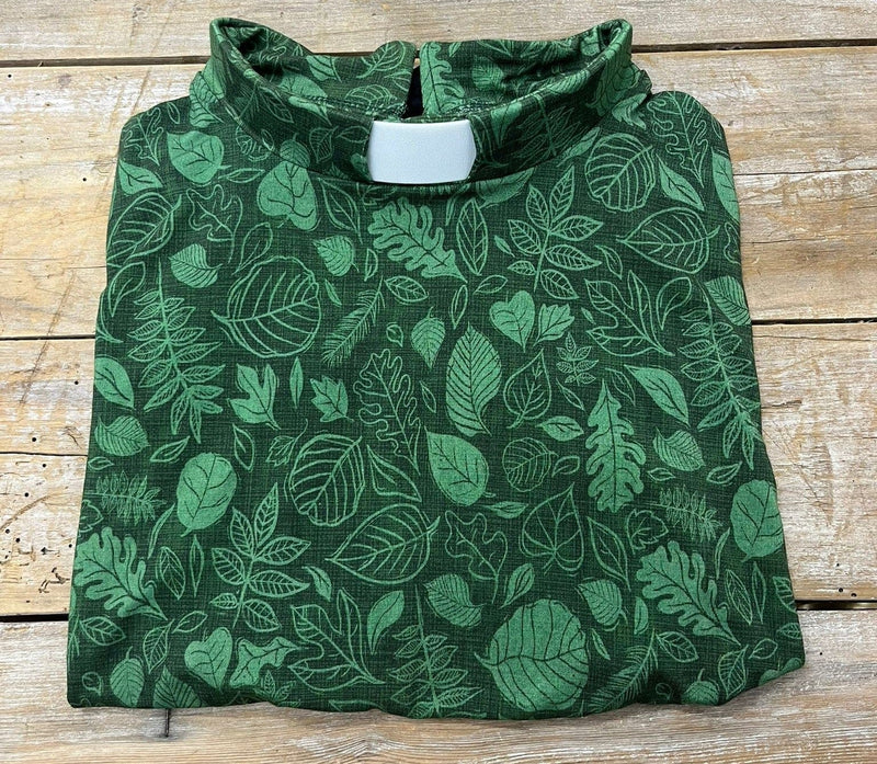 Lotties Eco Baptism & Communion Dresses Winter Green Print 190gm Tailored Womens Bamboo Clergy SLEEVED Top