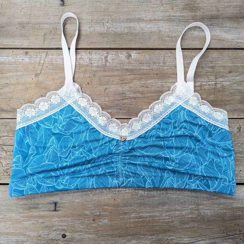 Lotties Eco Bras Aqua Leaf 190gm Womens Bamboo Plunge Croptop