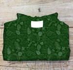 Lotties Eco croptop Winter Green Print 190gm Tailored Womens Bamboo Clergy CROPTOP