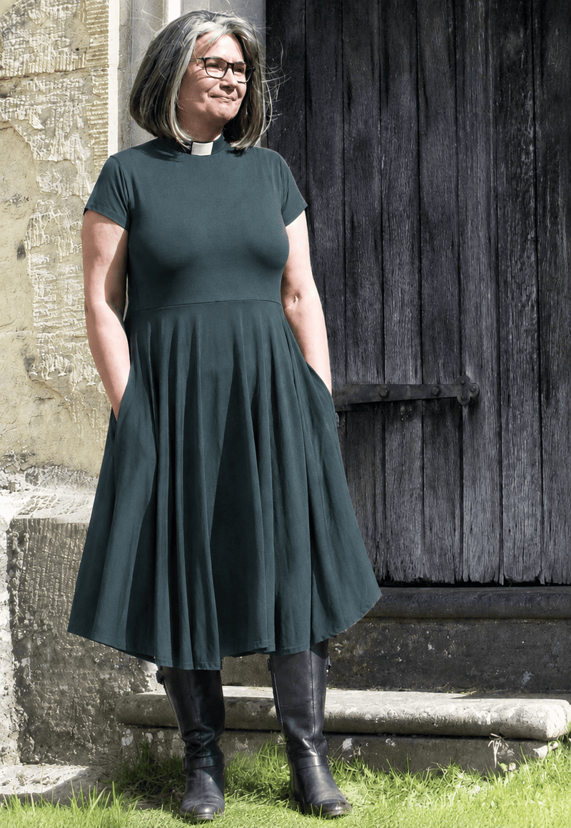 forest green skater dress Womens Bamboo Clergy Church Accessories
