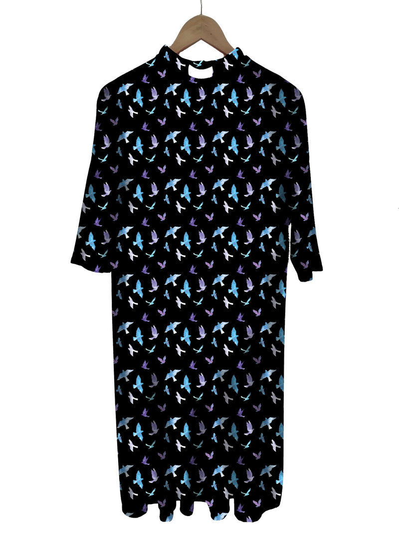Lotties Eco Dress Watercolour Print (summer weight) / Standard No pockets Womens Bamboo Clergy A-LINE Dress
