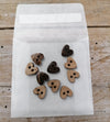 Lotties Eco Fabric Hearts buttons 1pk of 10 Coconut buttons x10 hearts & rounded