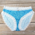 Lotties Eco Knickers Aqua Leaf 190gm Womens Hi-Leg Bamboo Knicker