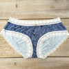 Lotties Eco Knickers Blue Leaf 190gm Womens Bamboo Hipster Knickers