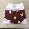 Lotties Eco Knickers Burgundy Watercolor & White Lace Womens Hi-Leg Bamboo Knicker