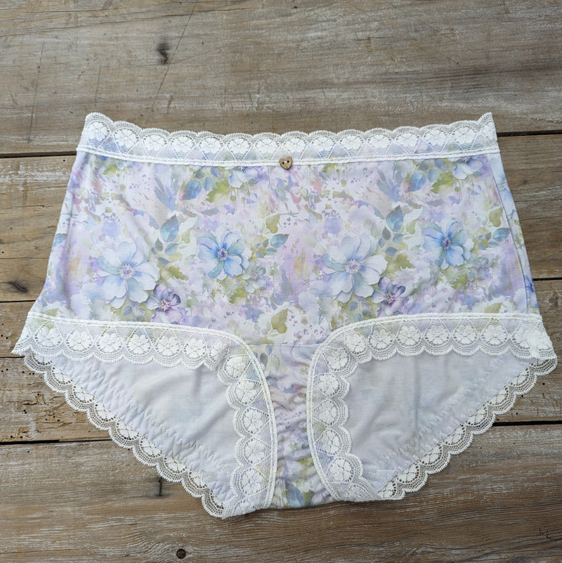 Lotties Eco Knickers Fleurs Pastel (summer weight) Womens Hi-Waist Bamboo Knicker