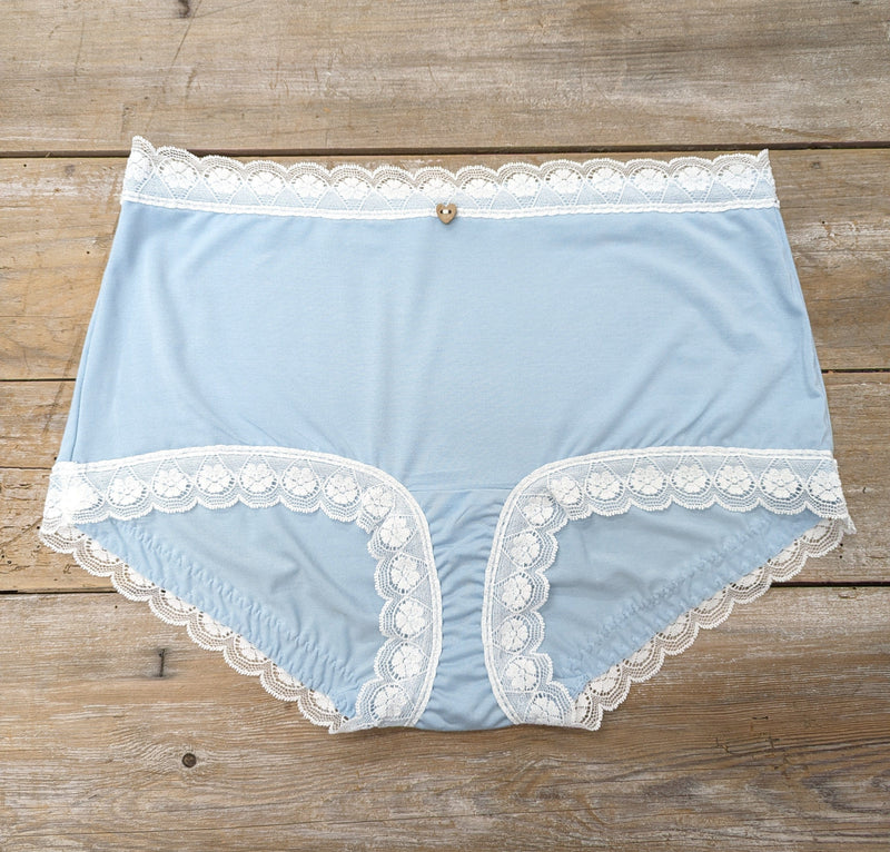 Lotties Eco Knickers Ice Blue (summer weight) Womens Hi-Waist Bamboo Knicker