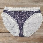 Lotties Eco Knickers Meadows Purple - Large SALE Womens Hi-Leg Bamboo Knicker