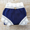 Lotties Eco Knickers Royal Blue & White Lace Womens Maternity Hipster Bamboo Knicker