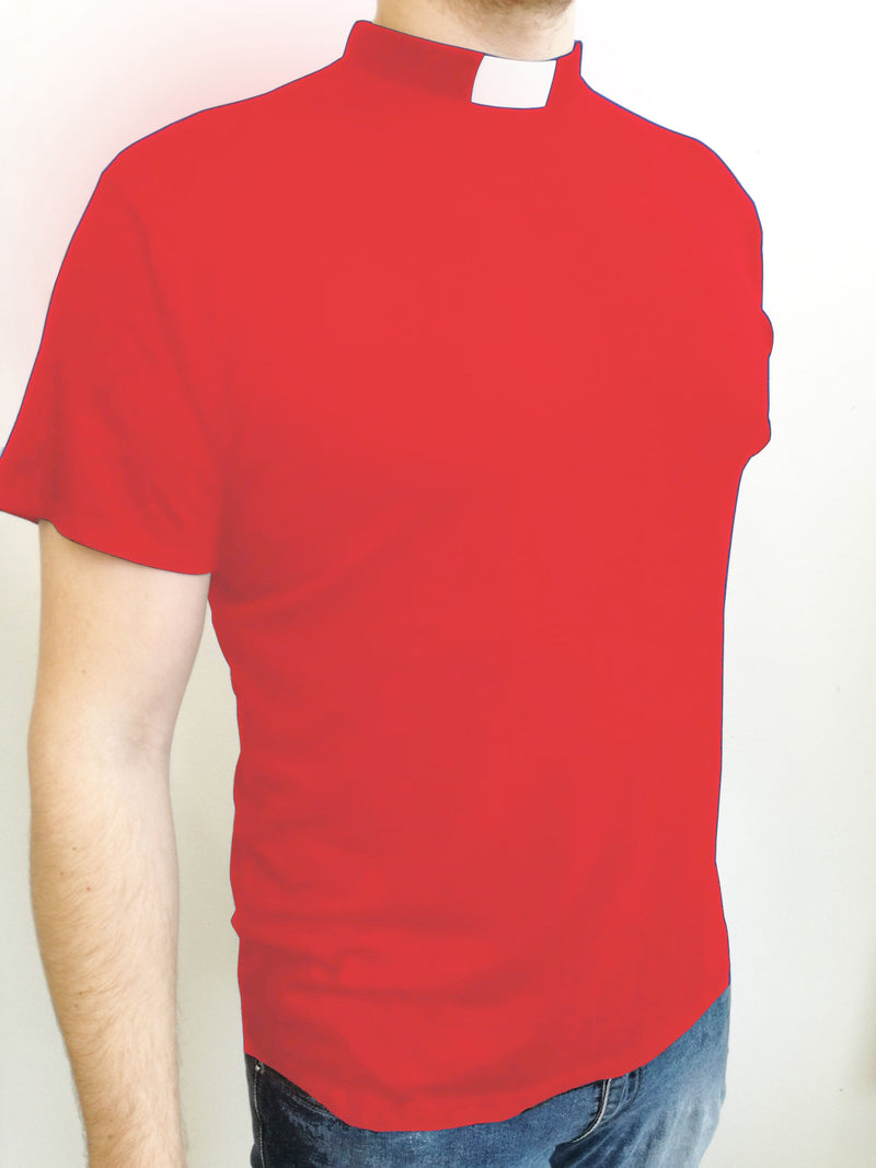 Lotties Eco Men's T-shirt Red (summer weight) Mens/Unisex Bamboo Clergy T-shirt