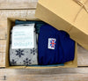 Lotties Eco Mens Boxer Royal Blue/Snowflake Socks Giftbox Men's Bamboo Boxer & Socks
