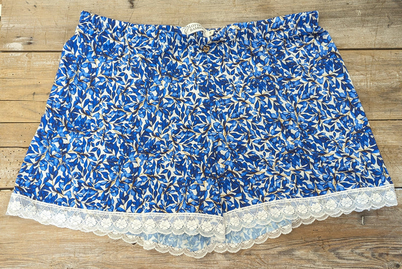 Lotties Eco Pajamas Waterleaf Blue 190gm Womens Bamboo Nightshort