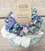 Lotties Eco Scrunchie Bees/Ivory/Mint Womens Bamboo 3pk Hair Scrunchies