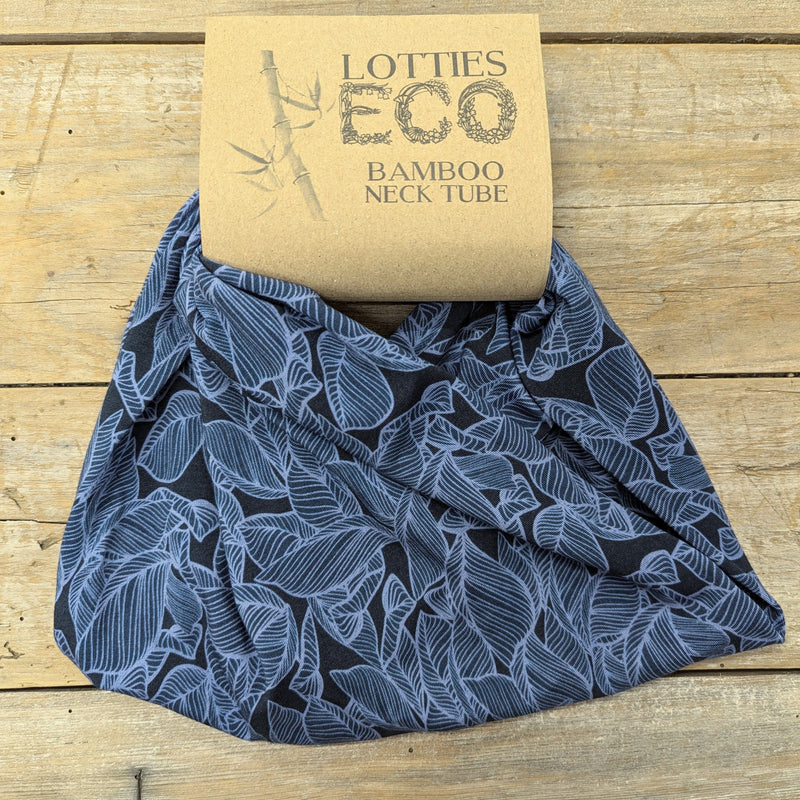 Lotties Eco Snood Blue Leaf 190gm Bamboo Unisex Neck Snood