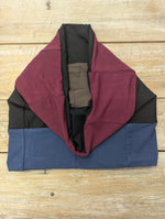 Lotties Eco Snood Burgundy/Navy/Chocolate/Black Bamboo Patchwork Unisex Neck Scalf