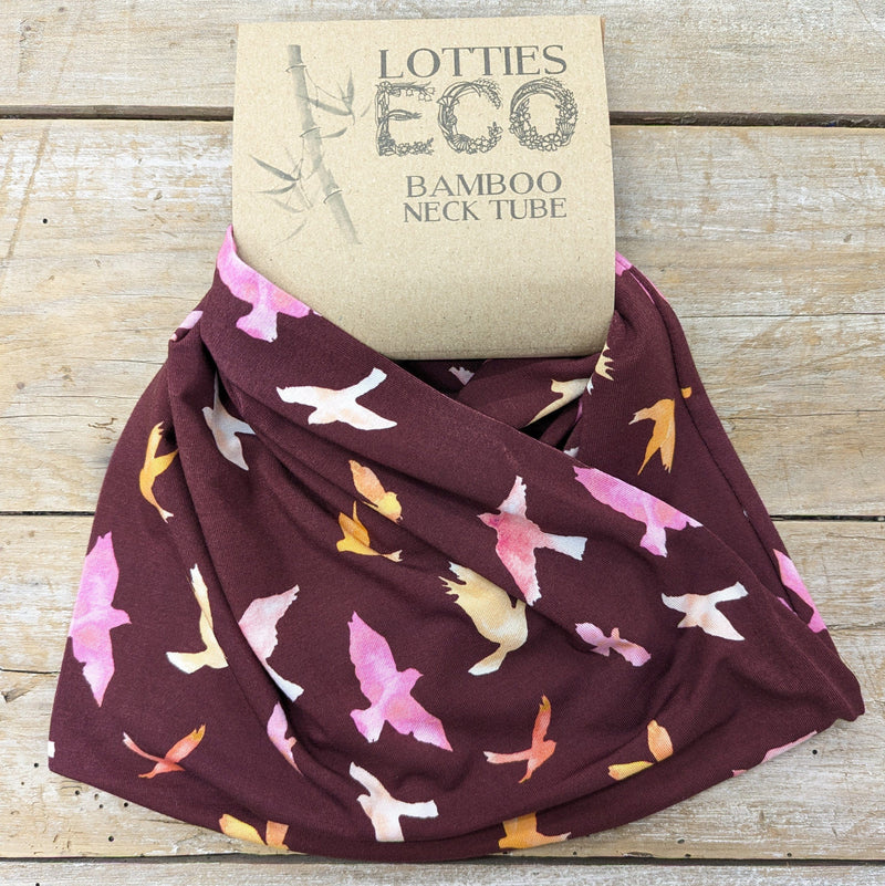 Lotties Eco Snood Burgundy Watercolour 190gm Bamboo Unisex Neck Snood