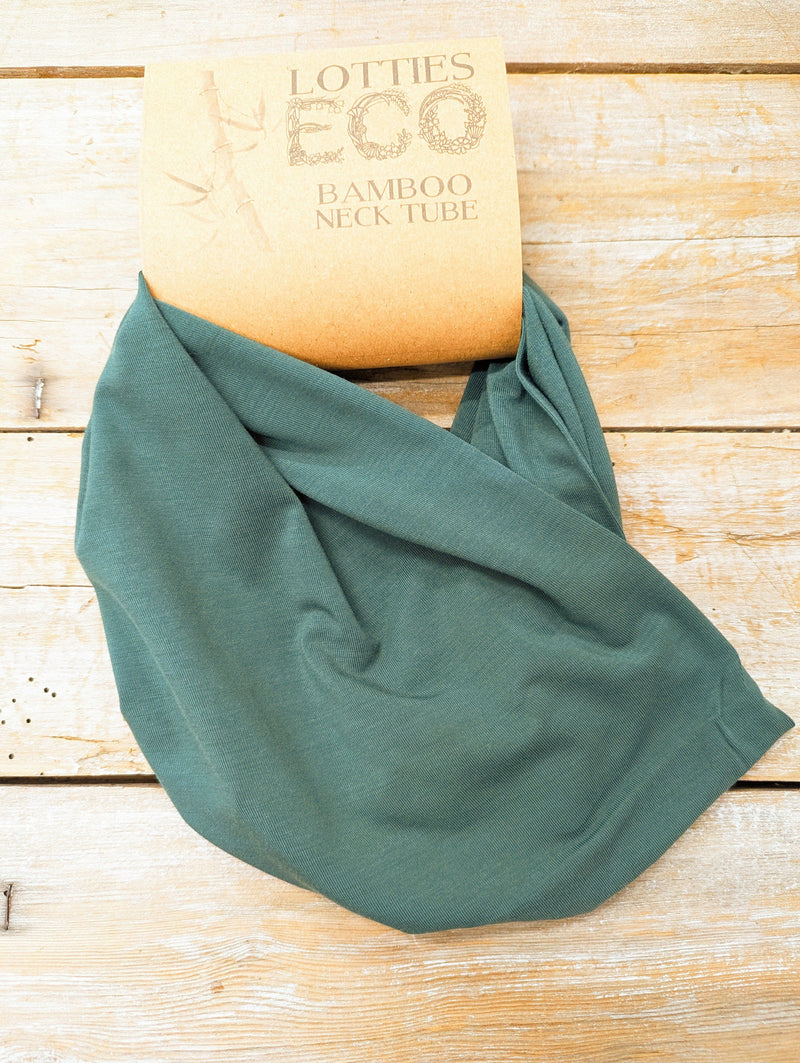 Lotties Eco Snood Forest Green (summer weight) Bamboo Unisex Neck Snood