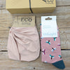 Lotties Eco Socks Blush & Dragonfly Socks Womens Giftbox Snood & Sock set