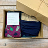 Lotties Eco Socks Royal blue snood & leave socks Womens Giftbox Snood & Sock set