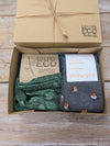 Lotties Eco Socks Winter Leaf snood & robin socks Mens Giftbox Snood & Sock set