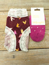 Lotties Eco Underwear Burgundy Knickers & pink trainer socks Giftbox Womens Bamboo Knicker & Sock Box