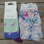 Lotties Eco Underwear Fleurs Bright & Bird Socks Giftbox Womens Bamboo Knicker & Sock Box