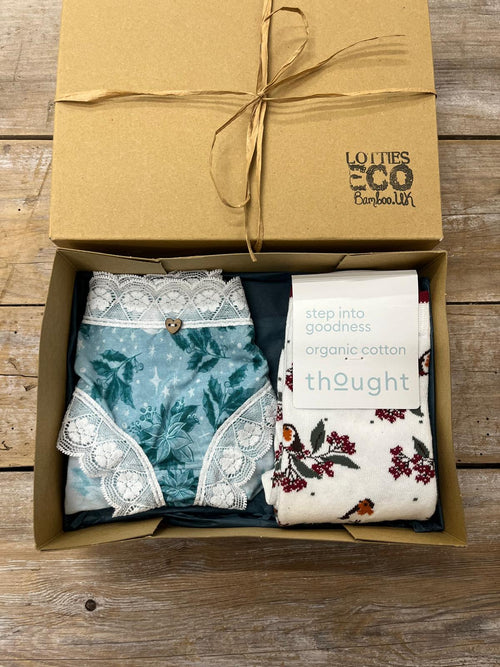 Lotties Eco Underwear Ice Animals & Robin Socks Giftbox Womens Bamboo Knicker & Sock Box