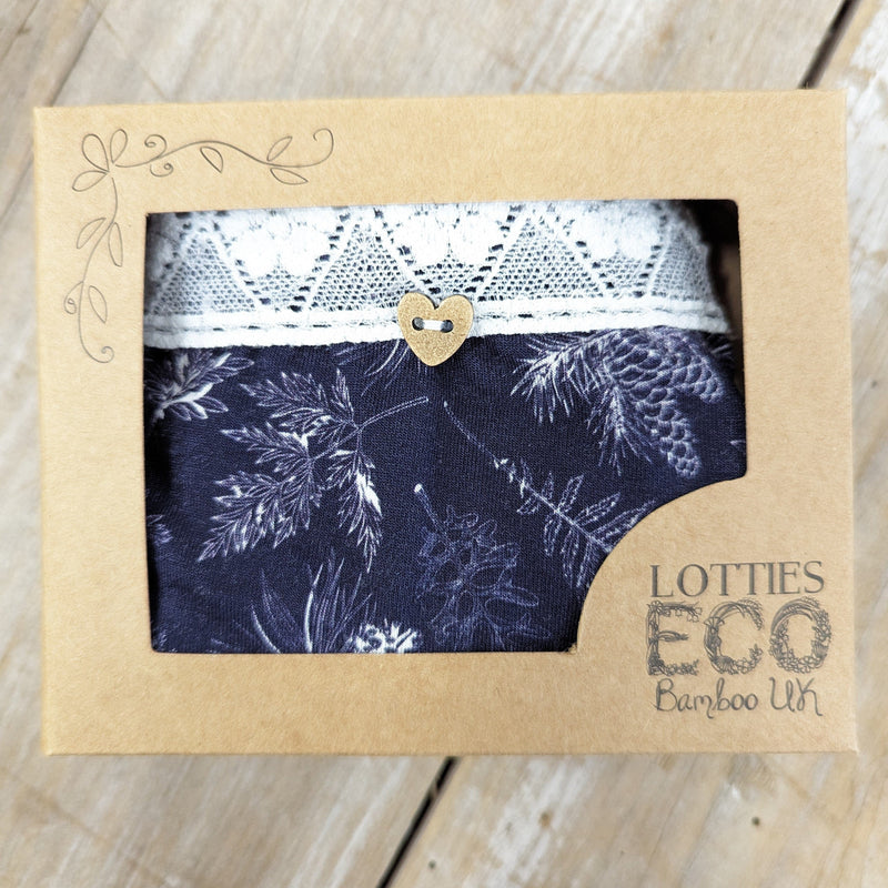 Lotties Eco Underwear Indigo Spruce (summer weight) Giftbox Womens Bamboo Knicker