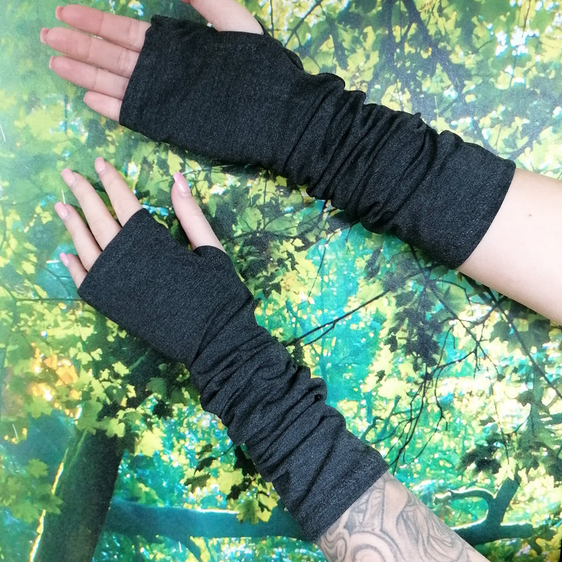 Lotties Eco Wrist Warmers Charcoal / Standard - Small/Medium Bamboo Fingerless Gloves