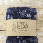 Lotties Eco Wrist Warmers Indigo Spruce Print / Standard - Small/Medium Bamboo LONG Fingerless Gloves