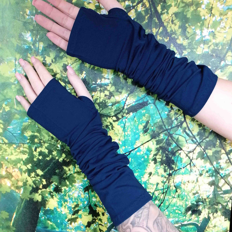 Lotties Eco Wrist Warmers Navy / Standard - Small/Medium Bamboo Fingerless Gloves