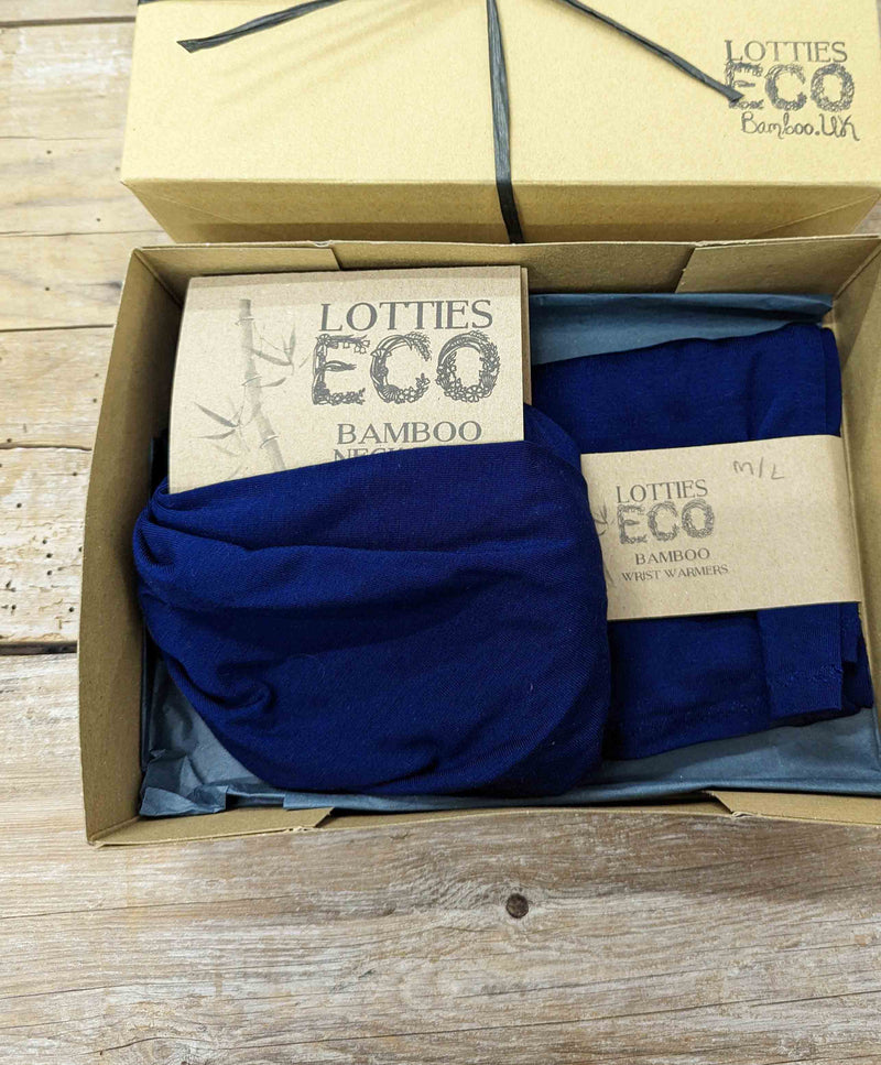 Lotties Eco Wrist Warmers Royal Blue / Standard - Small/Medium Bamboo Unisex Gloves & Snood Giftset