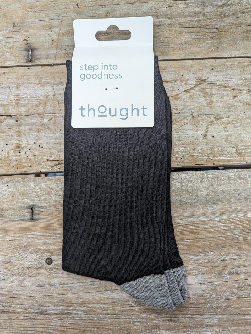 Thought Socks Men's Thought Bamboo Black Sock UK 7-11