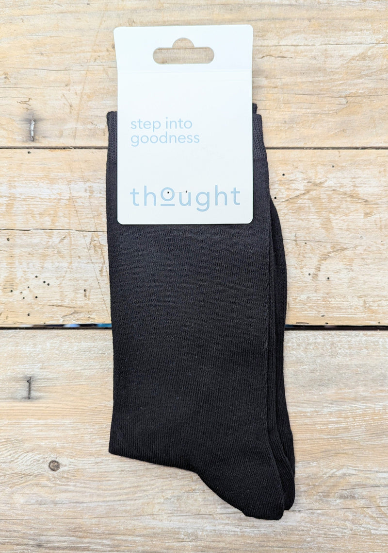 Thought Socks Men's Thought Bamboo Black Sock UK 7-11