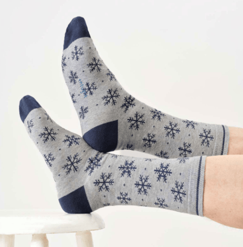 Thought Socks Men's Thought Cotton Snowflake Socks UK 7-11