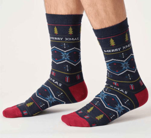 Thought Socks Men's Thought Hangable Christmas Gift Jumper Organic Cotton Socks UK 7-11