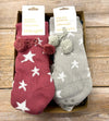 Thought Socks Rose Red & Silver Stars Women's Giftbox 2pk Thought Cosy Cabin Socks UK 4-7