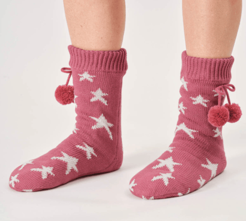 Thought Socks Rose Red Women's Thought Cosy Cabin Socks UK 4-7