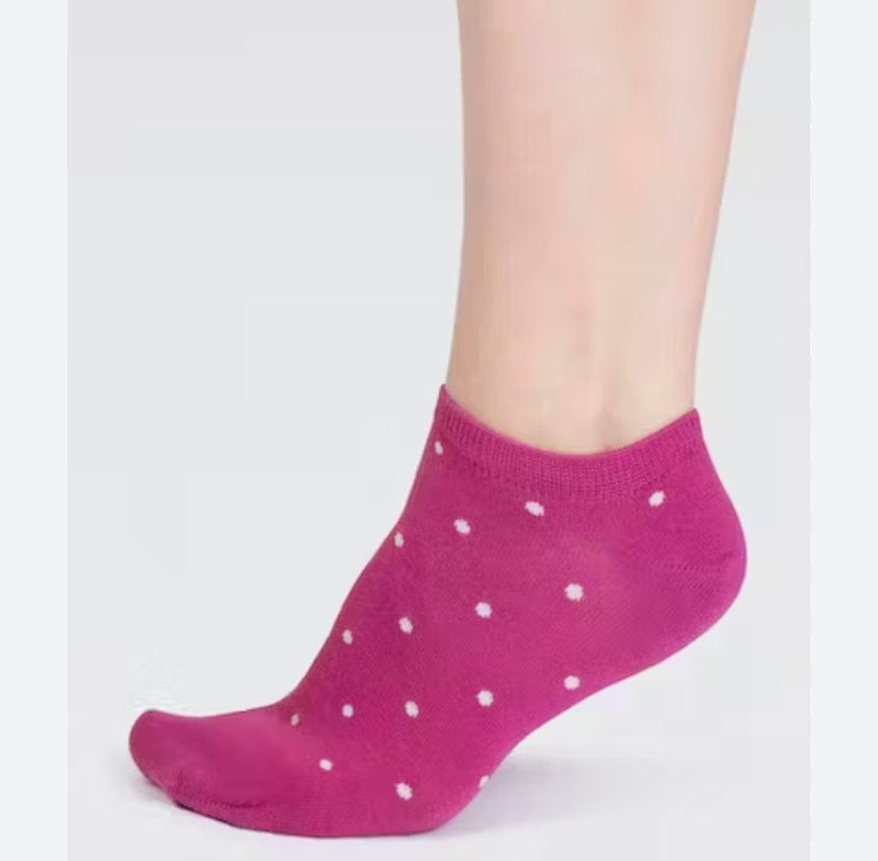 Thought Socks Women's Ankle Trainer Sock Pink Spot UK 4-7