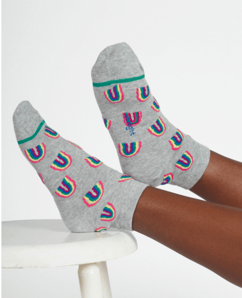 Thought Socks Women's Ankle Trainer Sock Rainbow UK 4-7