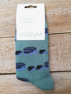 Thought Socks Women's Thought Bamboo Blue Hedgehog Socks UK 4-7