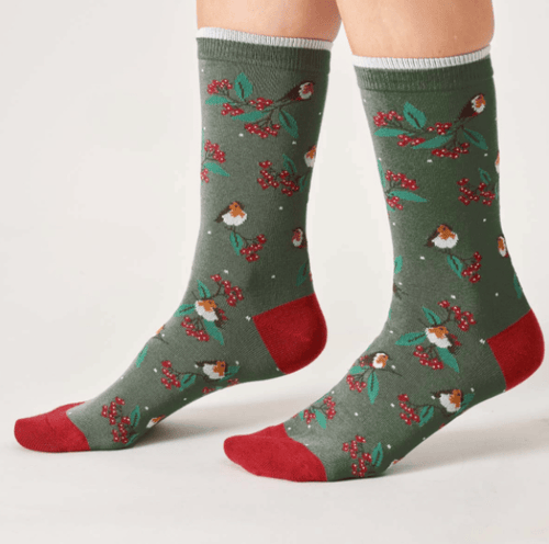 Thought Socks Womens Thought Cotton Robin Hangable Box Socks UK 4-7