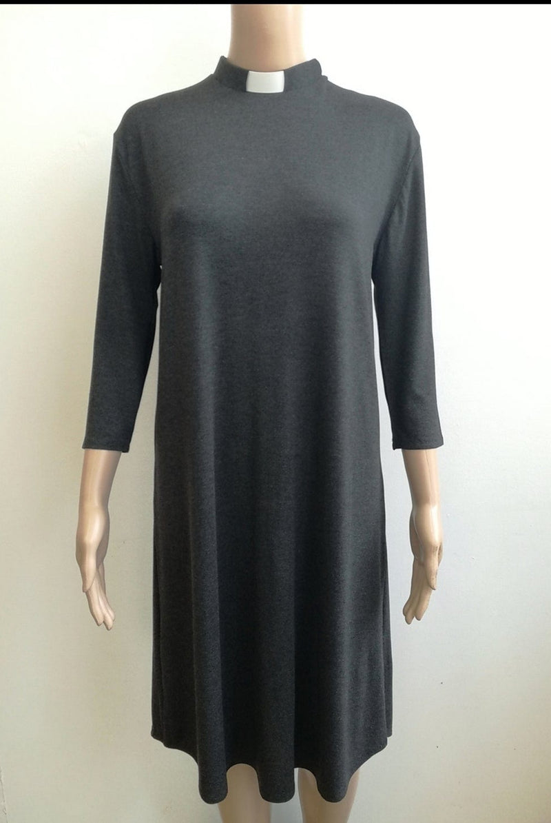 Lotties Eco Dress Dark Charcoal Marl / Standard no pockets Womens Bamboo Clerical Dress