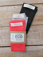Lotties Eco Handkerchiefs 3pk coral-grey-charcoal Reusable 3pk Bamboo Hankies